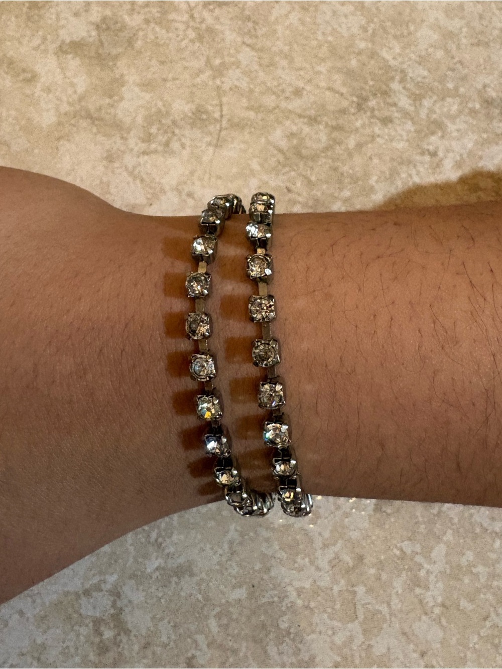 Classic Clear Crystal Tennis Bracelet Set - Silver Tone